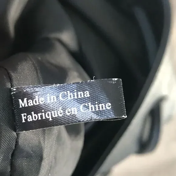 Victoria's Secret Drawstring Fringe Backpack Bag Large Black‎ Purse READ - Picture 10 of 12